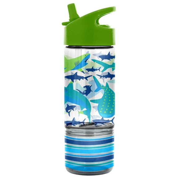 Stephen Joseph SIP and Snack Bottle, Bottle 350ml + Snack Cup 104ml, Butterfly, Shark