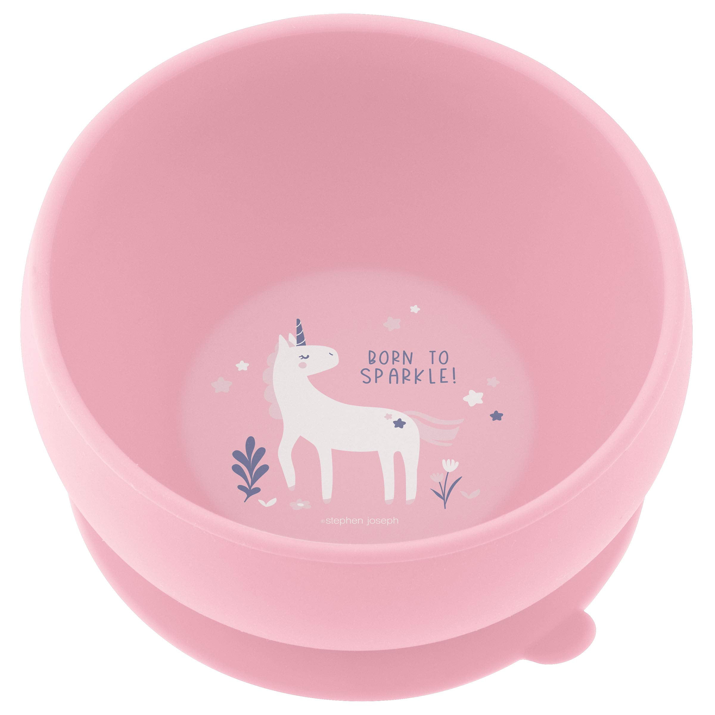Stephen Joseph, Silicone Baby Bowls, Suction Bowl, Stay Put Suction Bowl, First Stage Self Feeding, Unicorn