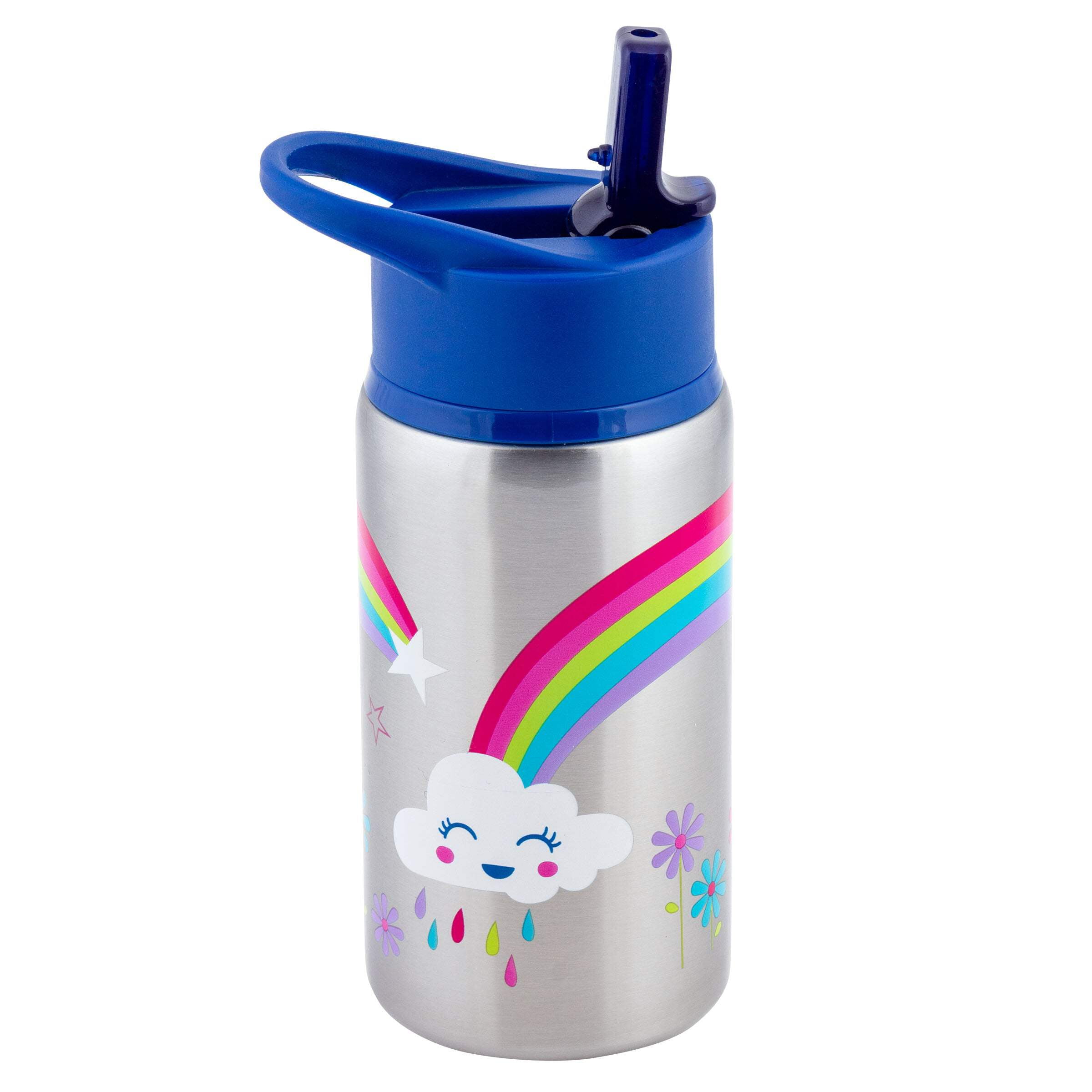 Stephen Joseph Stainless Steel Water Bottles, 18oz, Reusable tumbler, Insulated, Rainbow