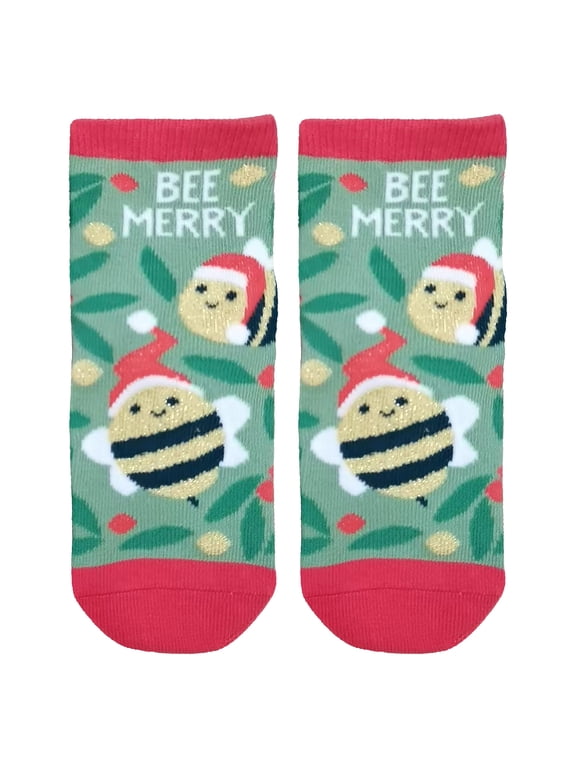 , Unisex Kids Crew Toddler Holiday Socks Bee, Large