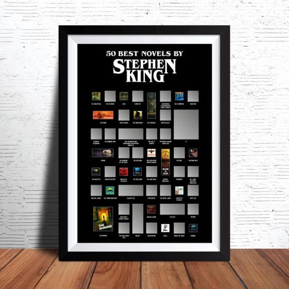 Stephen King Scratch Off Poster, Stephen King Poster, Stephen King s, Stephen King Poster, 50 Best Novels by Stephen King, Poster 11x14in, Poster Only