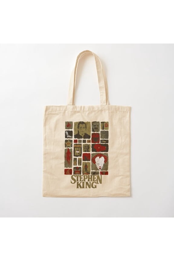 Stephen King Style 002 Canvas Tote Bags, Reusable Shopping Bag