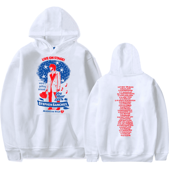 Stephen Sanchez Merch Hoodie Tour Ringer Tracklist Hoodie Long Sleeve Men Women Tracklist Sweatshirt Pullover