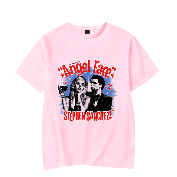 Stephen Sanchez Merch T Shirt Double Angel Face T-Shirt New Short Sleeve Men Women Tracklist Top Tee