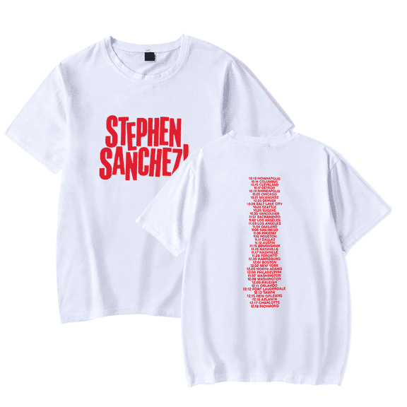 Stephen Sanchez Merch T Shirt Exclamation Heart Logo T-Shirt Short Sleeve Men Women Tracklist Top Tee
