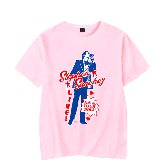 Stephen Sanchez Merch T Shirt Live U.S.A. Tour 1964 T-Shirt Short Sleeve Men Women Tracklist Top Tee