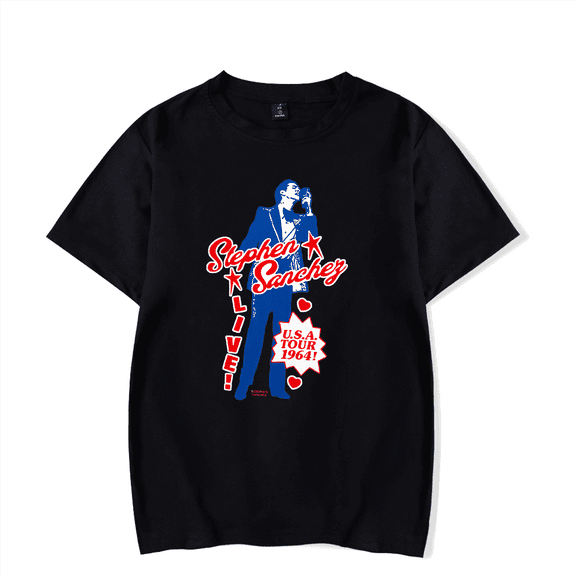 Stephen Sanchez Merch T Shirt Live U.S.A. Tour 1964 T-Shirt Short Sleeve Men Women Tracklist Top Tee
