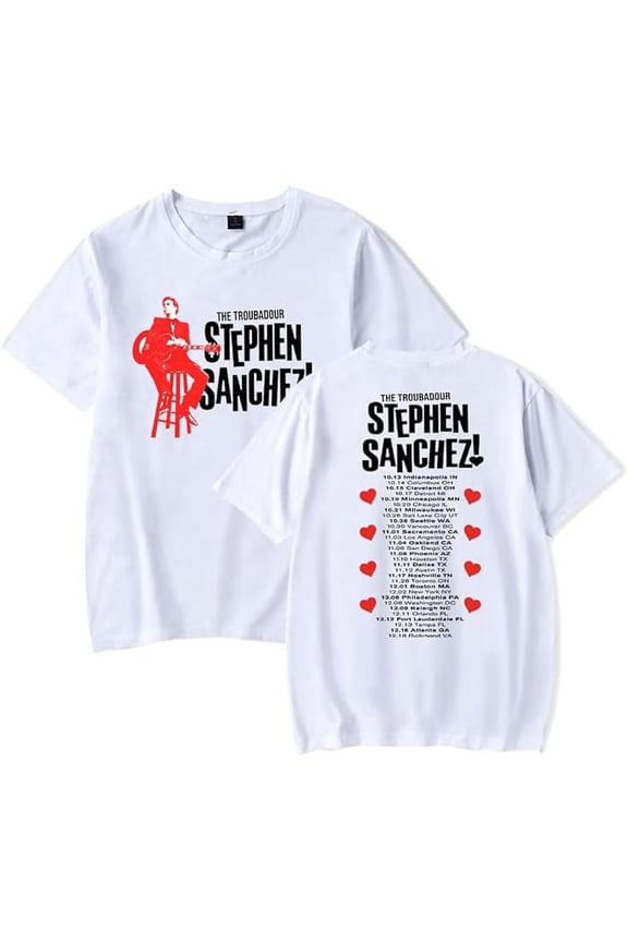 Stephen Sanchez Tour Merch T-Shirts Angel Face Album Tour Rapper Summer For Women/Men O-neck Short Sleeve Tshirt