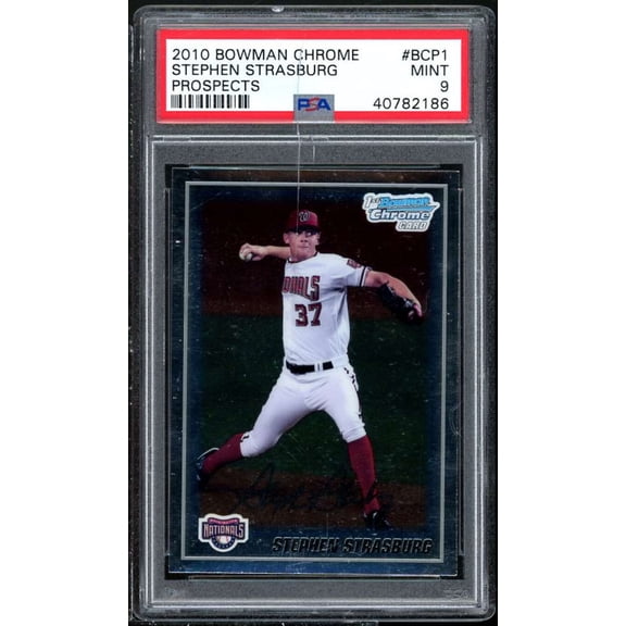 Stephen Strasburg Rookie 2010 Bowman Chrome Prospects #BCP1 PSA 9 (Read)