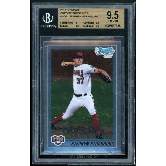 Stephen Strasburg Rookie Card 2010 Bowman Chrome Prospects #BCP1 BGS 9.5