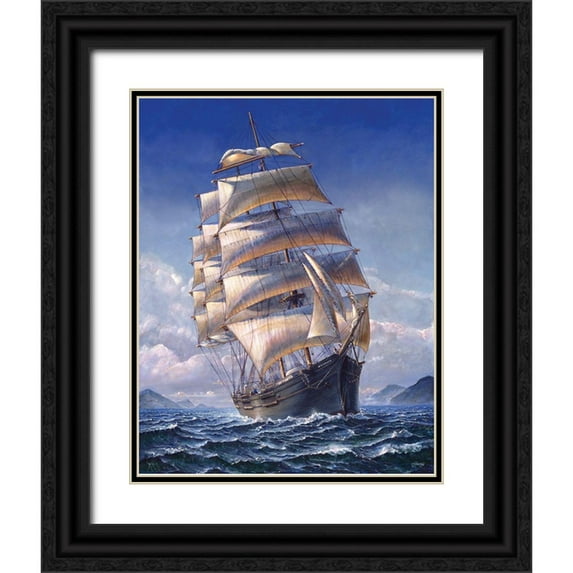 Stephens Jr., John H. 26x32 Black Ornate Wood Framed with Double Matting Museum Art Print Titled - Sailing the WR