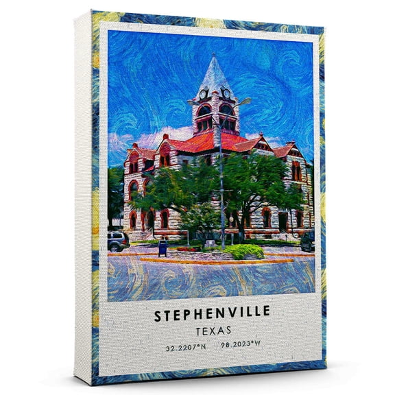Stephenville Travel Canvas, Texas Travel Art Canvas, Stephenville Travel City Canvas, Travel Artwork Canvas