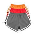 thumbnail image 1 of Stephy 3Pc Shorts for Women Casual Summer Sports Yoga Shorts Workout Athletic Running Gym Shorts, Orange, L, 1 of 5