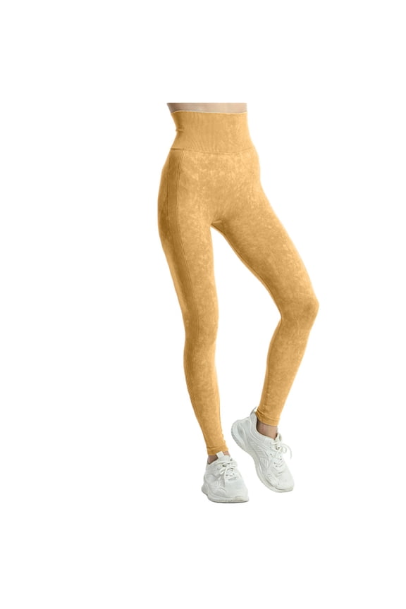 Butt Lifting Leggings for Women Gym Tummy Control Compresssion No Front Seam Scrunch Hidden Women's Yoga Pants Yellow