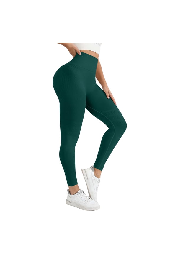 Butt Lifting Yoga Pants for Women Gym Tummy Control Compresssion No Front Seam Seamless Hidden Womens Leggings Blackish Green