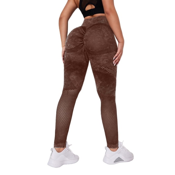 Stephy Compression Leggings for Women Workout Tummy Control Buff Lifting No Front Seam Casual Booty Women's Yoga Pants Coffee