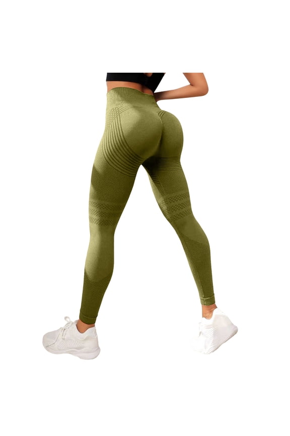 Compression Leggings for Women Workout Tummy Control Buff Lifting No Front Seam Casual Booty Women's Yoga Pants Green