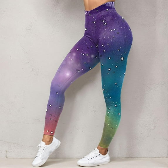 Stephy Costume Women Colorful Leggings Fancy Costume Glitter 3D Printing Costume for Women, Green, M