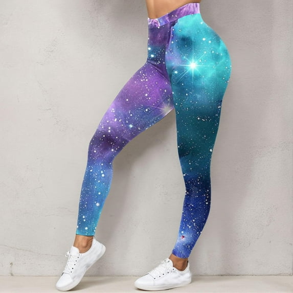 Stephy Costume Women Colorful Leggings Fancy Costume Glitter 3D Printing Costume for Women, Green, XL