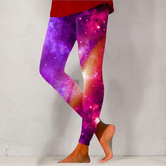 Stephy Costume Women Colorful Leggings Fancy Costume Glitter 3D Printing Costume for Women, Pink, XL