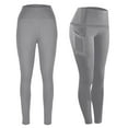thumbnail image 1 of Stephy Leggings for Women Tummy Butt Lifting Yoga Pants Compression Workout Leggings High Waisted Tights with Pockets, Gray, L, 1 of 7