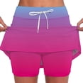 thumbnail image 1 of Stephy Women's Fashionable Casual Sports Casual Skirt with Pocket Drawstring Solid Color Mid Waist Skirt Pants, Pink, XXL, 1 of 6