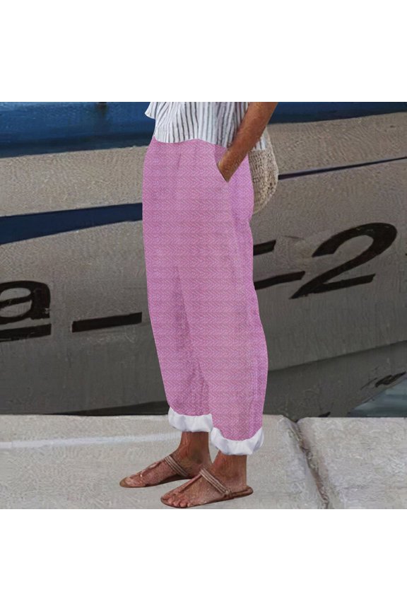 Women's New Thin Elastic Loose Large Size Korean Version of Everything Long Trousers Casual Trousers Haren, Black, L