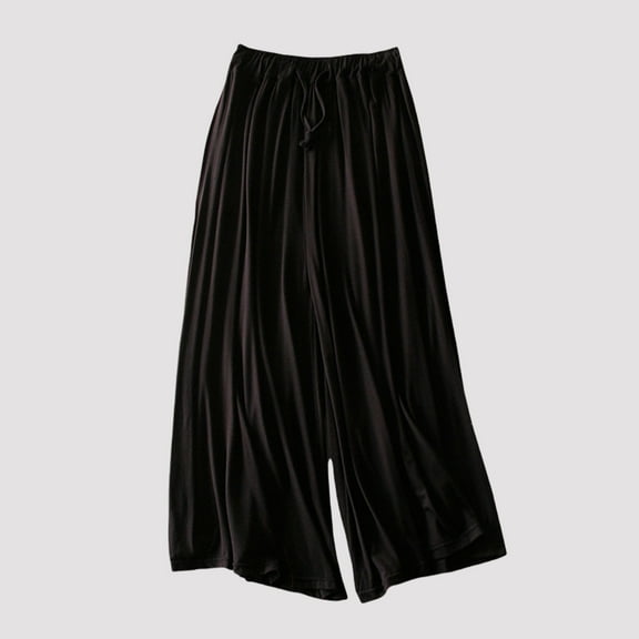 Stephy Women's New Thin Elastic Loose Large Size Korean Version of Everything Long Trousers Casual Trousers Haren, Black, L