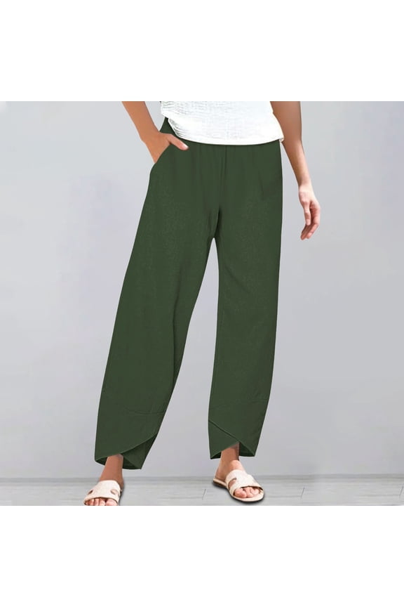 Women's New Thin Elastic Loose Large Size Korean Version of Everything Long Trousers Casual Trousers Haren, Black, L
