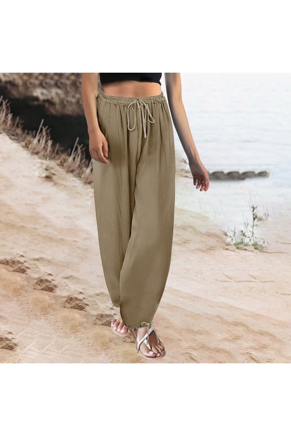 Women's New Thin Elastic Loose Large Size Korean Version of Everything Long Trousers Casual Trousers Haren, Black, L