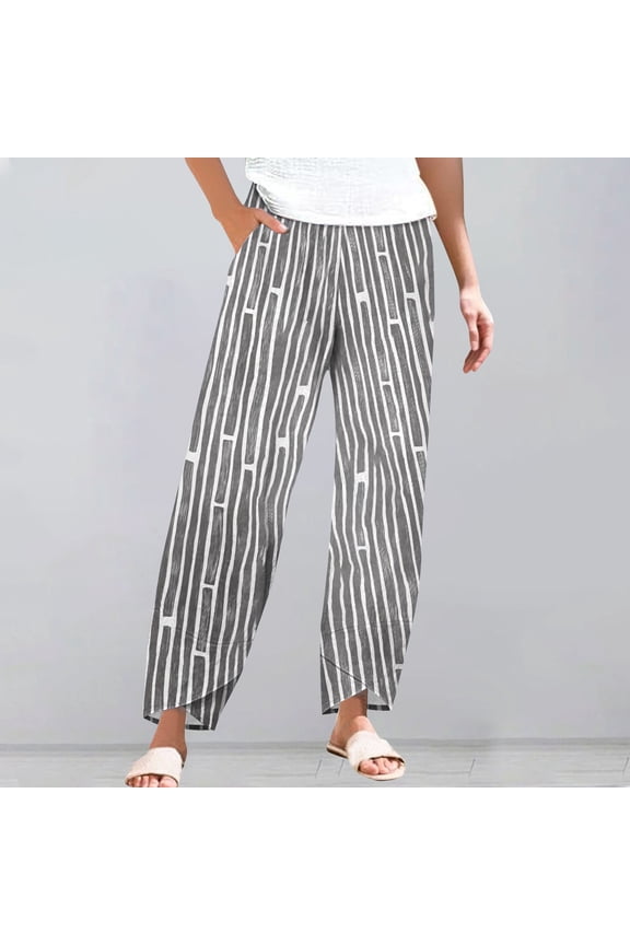 Women's New Thin Elastic Loose Large Size Korean Version of Everything Long Trousers Casual Trousers Haren, Black, L