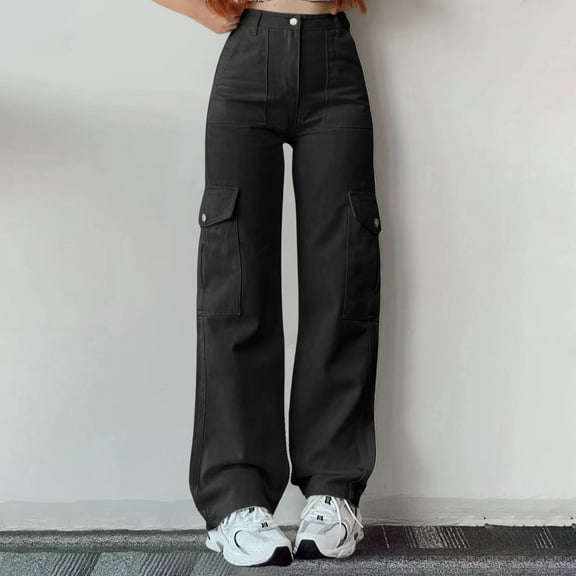 Stephy Women's New Thin Elastic Loose Large Size Korean Version of Everything Long Trousers Casual Trousers Haren, Black, L