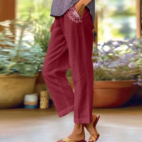 Stephy Women's New Thin Elastic Loose Large Size Korean Version of Everything Long Trousers Casual Trousers Haren, Black, L