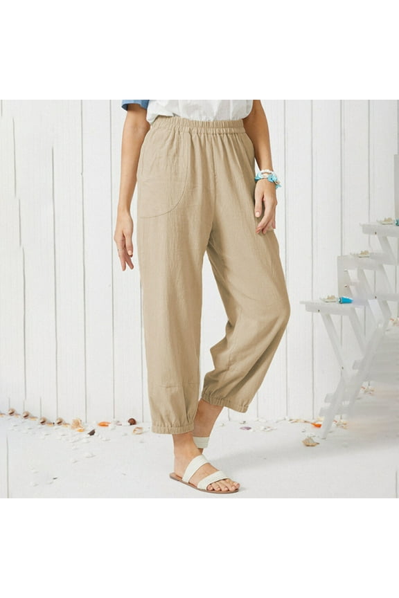 Women's New Thin Elastic Loose Large Size Korean Version of Everything Long Trousers Casual Trousers Haren, Black, L