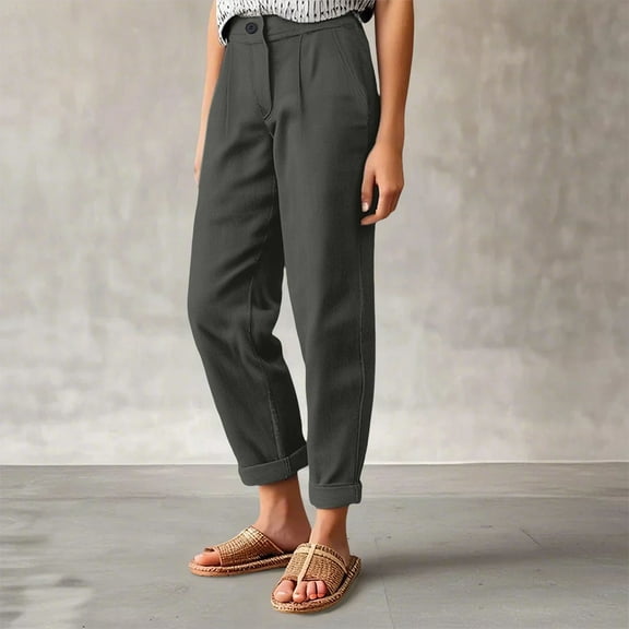 Stephy Women's New Thin Elastic Loose Large Size Korean Version of Everything Long Trousers Casual Trousers Haren, Black, L