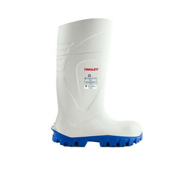 Tingley StepLite-X Knee-High Boot, 15" Shaft, Steel Toe, Cleated Outsole, White, Men's Size 9
