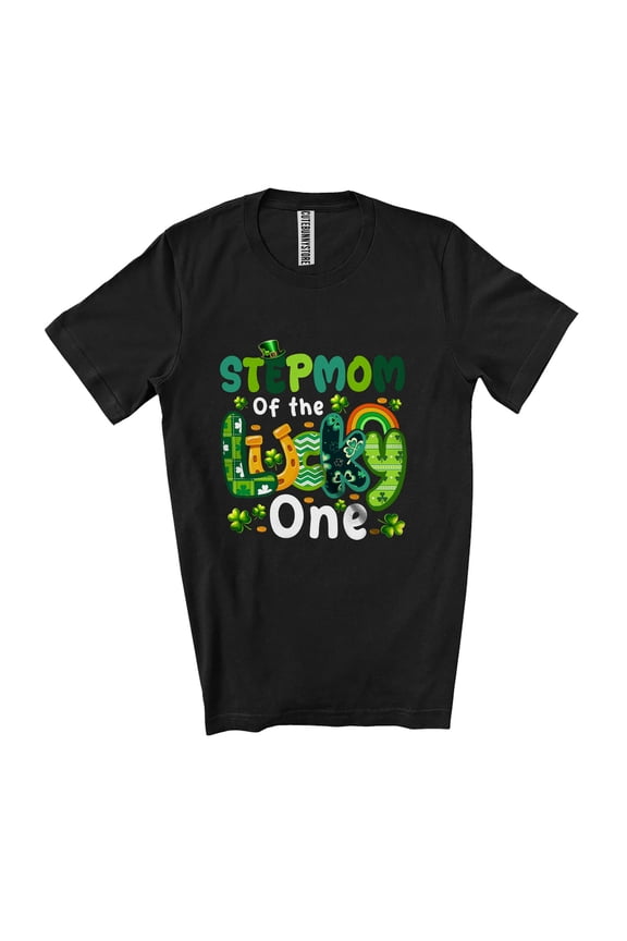 Stepmom Of Lucky Shamrock One; St. Patrick's Day Birthday Rainbow Family Unisex T-Shirt