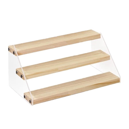 Stepped Acrylic Stands, Organizer Transparent Storage, Tiered Multifunctional Display Stand, for Doll Figure Model Car Collectibles Cosmetic , Three-tiers