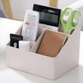 thumbnail image 1 of Stepped Desktop Storage Box with Slanted Compartments, ABS Plastic Organizer for Cosmetics Remote Controls Stationery, Space-Saving Desk Tidy for Office Dorm Living Room, 1 of 6
