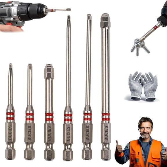 Stepped Hex Bit Set, All In One Pagoda Hex Screwdriver Bit Set, Magnetic Impact Hexs Head Drill Bits, Replaces Multiple Sizes, High-Strength Anti-Slip Tips for Power Drills & Wrenches (1set)