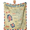 thumbnail image 1 of Stepped Up Dad Gifts, Birthday Gifts for Bonus Dad, Step Dad Gifts from Daughter, Gifts for Stepdad from Son, Best Stepdad Ever Gifts, Stepfather Gift Throw Blanket 60 x 50 Inch, 1 of 6