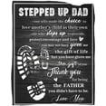 thumbnail image 1 of Stepped Up Dad Gifts Blanket to My Bonus Dad Father Daddy Throws Gifts for Fathers Day Birthday 60"x80" in, 1 of 6
