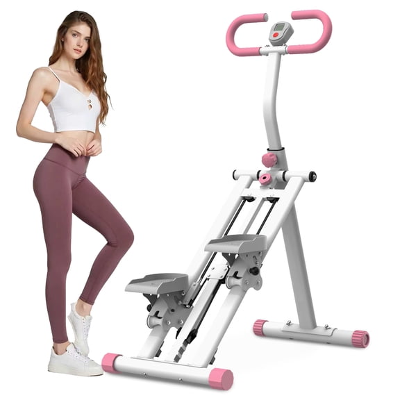 Stepper Exercise Machine Stair Stepper with Resistance Home-Upgrade Vertical Climber Workout Machine for Full-Body Exercise Climber Fitness Equipment with Stable Frame Adjustable Handlebar-Pink,Mini