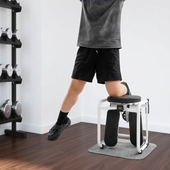 Stepper Machine with 360 Rotating Seat, Mini Stair Step Workout Equipment with Resistance Bands, Full Body Cardio Trainer Featuring LCD Display & Push-Up Pads for Home Exercise