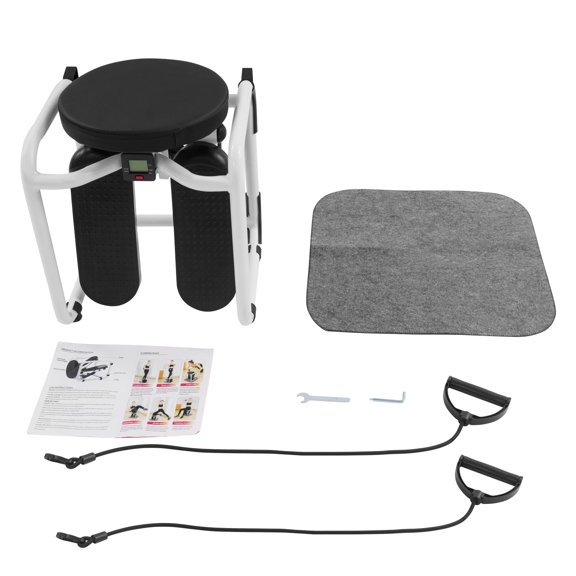 Stepper Machine for Home, Mini Stair Stepper with Resistance Bands, LED Monitor and 360 Twist Seat, 330 lbs Full Body Workout Stepper for Legs, Arms