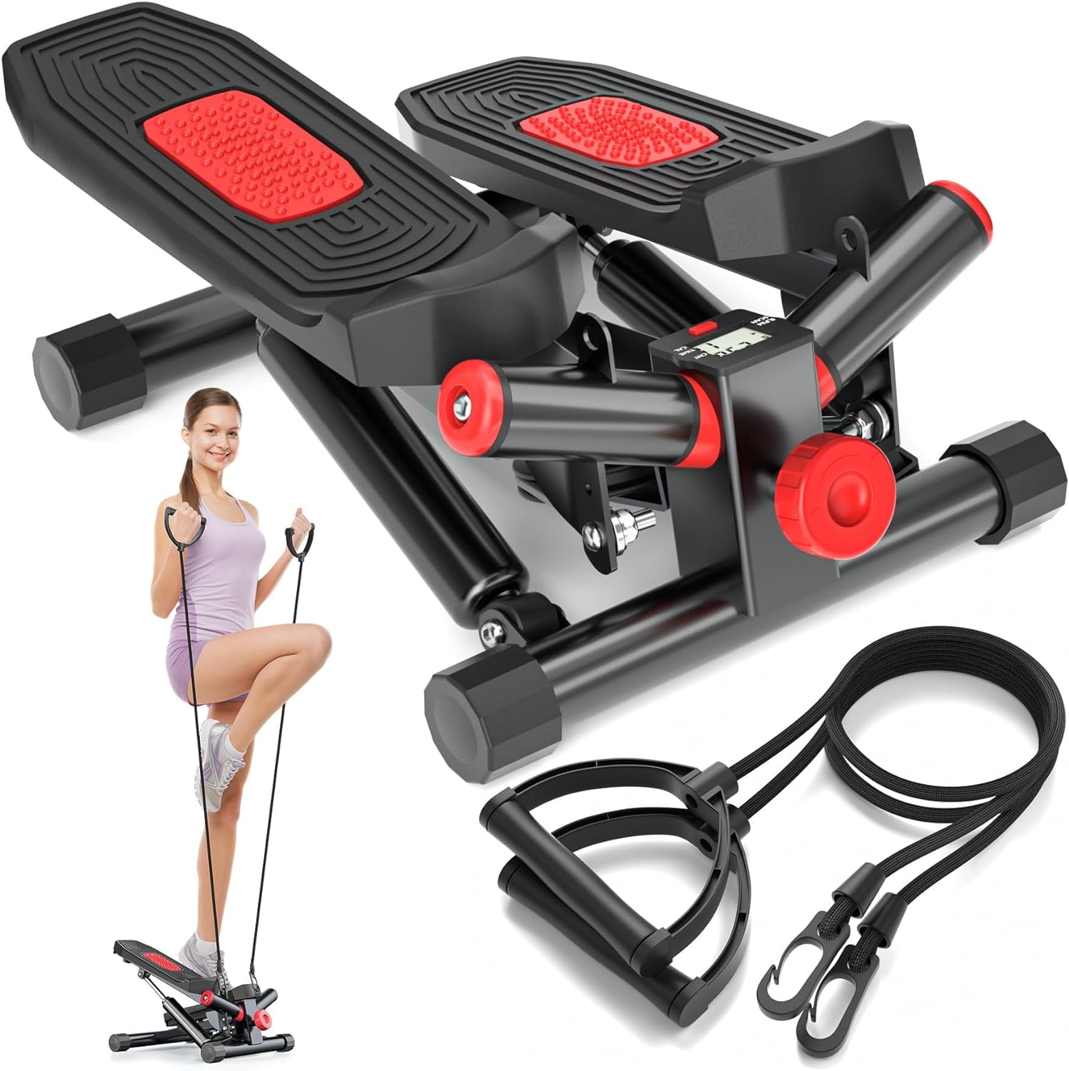 Steppers for Exercise at Home, Adjustable Height Mini Stepper with