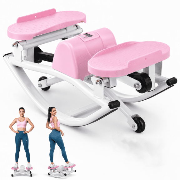 Steppers for Exercise at Home, Portable Stepper Side to Side with Digital Display & Resistance Bands, 250 LBS Capacity Full Body Workout Low-Impact Knee-Friendly 3D Stair Stepper