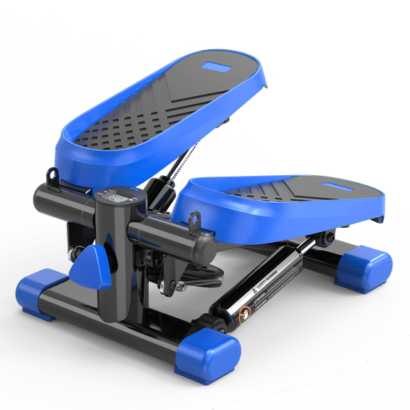 Steppers for Exercise, Stair Stepper with Resistance Bands, Mini Stepper with 330LBS Loading Capacity, Fitness Stepper with Resistance Bands Set & Non-Slip Foot Pads, Black+Blue