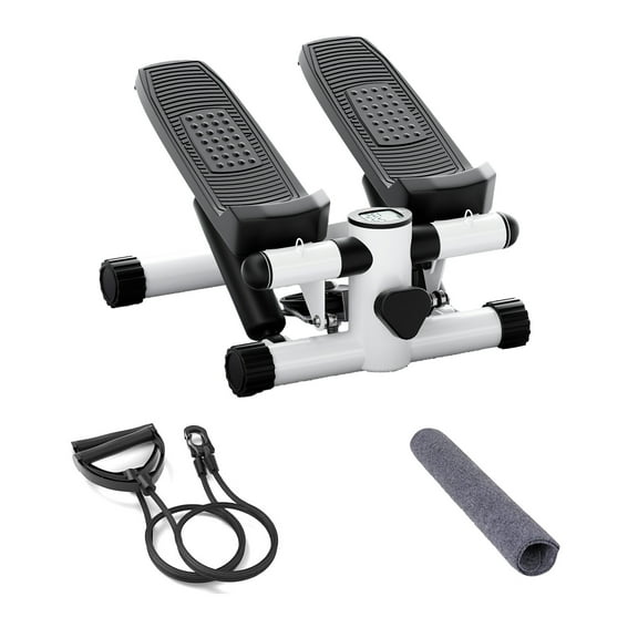 Steppers for Exercise, Stair Stepper with Resistance Bands, Mini Stepper Hydraulic Fitness Stepper with LCD Monitor Suitable for home fitness strength training