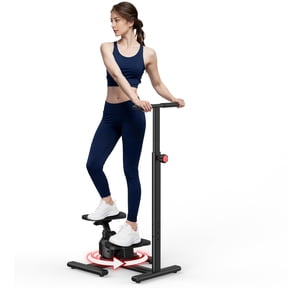 360° Rotating Stair Stepper with Handle - Home Cardio Fitness Machine, Twist Step Exercise Equipment for Glutes & Legs, Silent Hydraulic System